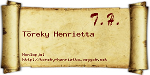 Töreky Henrietta névjegykártya